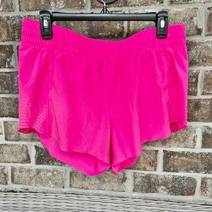 Athleta, Pink Neon Hustle shorts, large, 3” inseam
